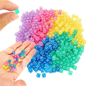 500 Pcs Small Colored Dice 5Mm Transparent Mini Dice Bulk Translucent 6 Sided... - Picture 1 of 1