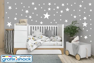 Star Wall Stickers Mixed Size Kids Decal Art Nursery Bedroom Vinyl Decoration - Image 1 of 4