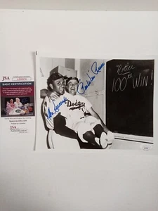 Pee Wee Reese & Don Newcombe B&W 8x10 Photography JSA - **# - Picture 1 of 4