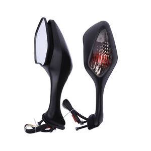 For Honda CBR1000RR CBR 1000RR Motorcycle Black LED Turn Signal Rearview Mirrors