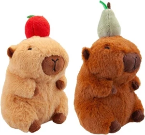 Capybara Apple or Pear 14cm Soft Toy Animal Plush Cuddly Soft - Picture 1 of 9