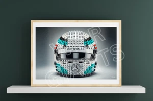 LEGO X F1 Mercedes Helmet 17x11 Art Print - Bild 1 von 2