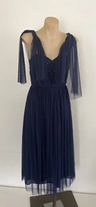 Size 8 Forever New Mary Embellished Tulle Midi Dress (navy) Can Be 8 Ways - Picture 1 of 10