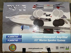 Verstärker 6,5" Marine Lautsprechersystem (weiß) Pyle 4 Kanäle (wasserdicht) - Bild 1 von 12