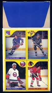1985-86 O-PEE-CHEE OPC Sutter Tonelli Wilson EMPTY BOX W/4 CARD UNCUT PANEL EXNM - Picture 1 of 2