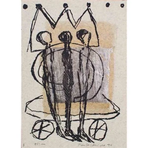 Paula Schmidt Gráfico de Navidad Reyes Magos firmado serigrafía 1994 85/100 - Imagen 1 de 4