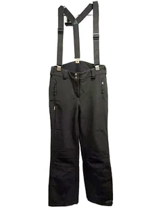 Killtec Vintage Black Womens Ski Snow Pants US 8 Suspenders Waterproof Insulated - Picture 1 of 12
