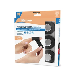 Lifemed Rotoli Di Cerotto Nero 5000 X 25Mm 9 Pezzi 99053 - Foto 1 di 1