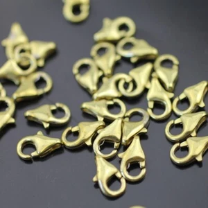 10 Schmuck Karabiner 12 mm Roh Messing, DIY Schmuck basteln, Schmuck Zubehör - Picture 1 of 5