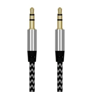 AUX Cable 3.5mm Male to Male High Quality Sound Braided Cord Audio Car Phone -1M - Picture 1 of 6