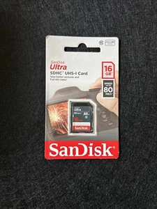 SanDisk 16GB Ultra UHS-I SDHC 80 MB/s Memory Card - Picture 1 of 1