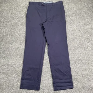 Lauren Ralph Lauren Cobalt Royal Blue Chino Cotton Twill Straight Pants 33x32 - Picture 1 of 8