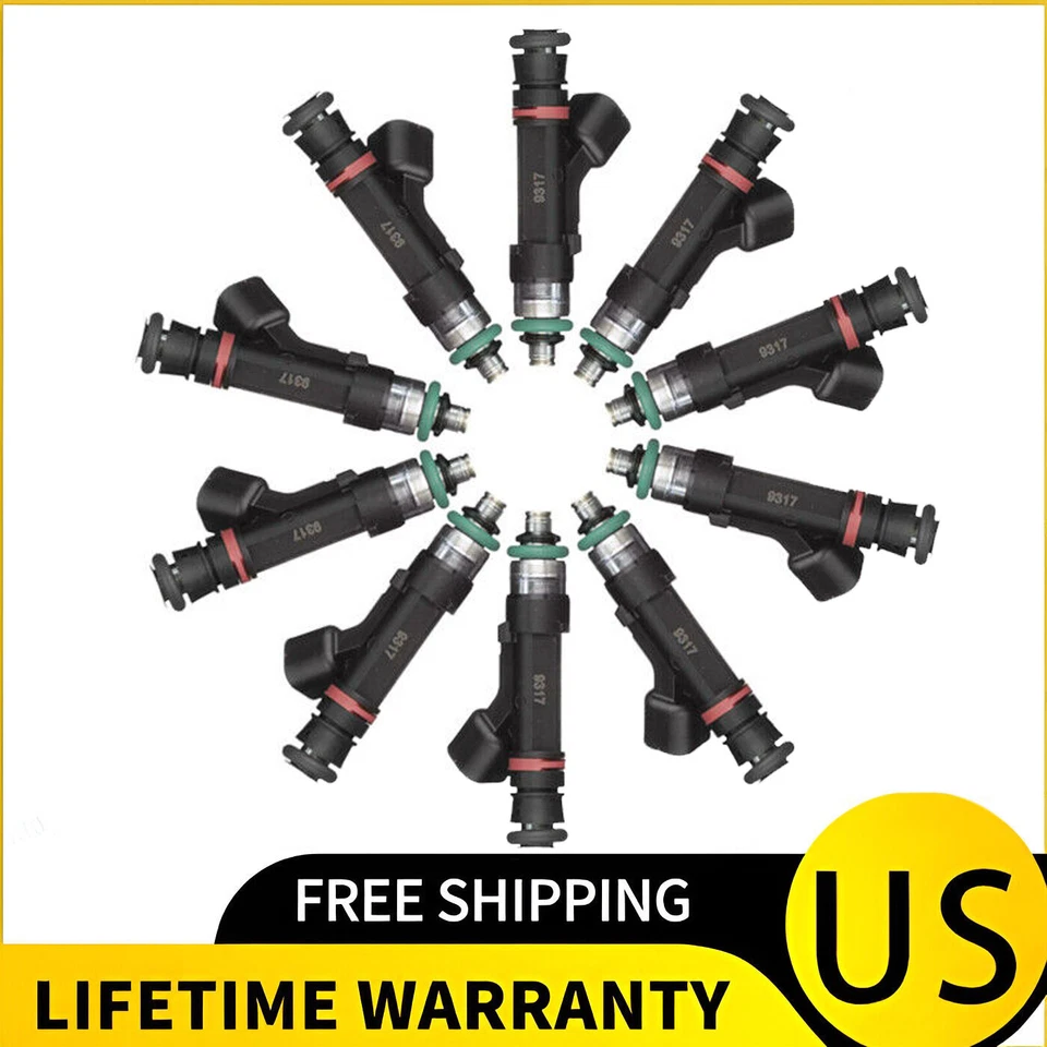 Juego de 10 inyectores de combustible para Ford E-350 E-450 Super Duty 6,8 L V10 2008-2019 Foto 1 de 4