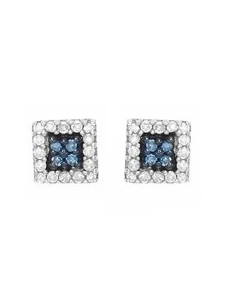 Lovely Small Stud Earrings With Genuine Diamond Made in 925 Sterling Silver - Image 1 of 3