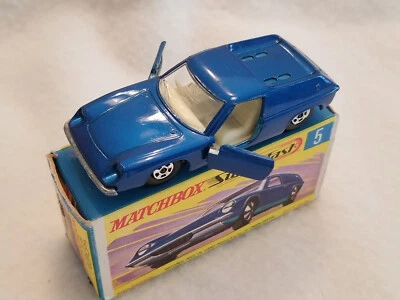 Vintage Matchbox Lesney # 5e SF Lotus Europa Blue 1969 - MIB - Image 1 of 4