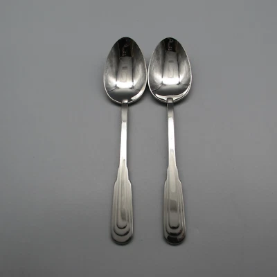 Oneida Stainless Flatware - CITYSCAPE Small Serving Spoons - Set of TWO -USA NOS