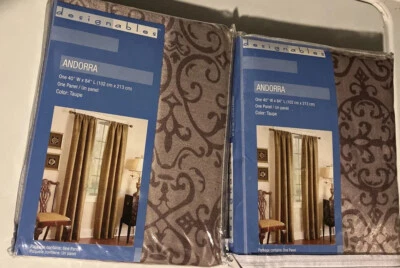 Designables Set Of 2 One Panel 40x84” Andorra Taupe NEW - Image 1 of 3