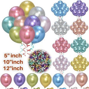 Chrome Balloon Shiny Birthday Wedding Anniversary Baby Shower Party Balloons UK - Picture 1 of 39