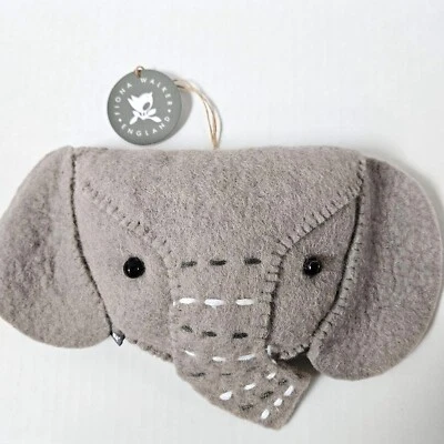 Fiona Walker England Elephant Wall Hanging Mask Felted Wool Nursery Decor NEW - Image 1 of 4