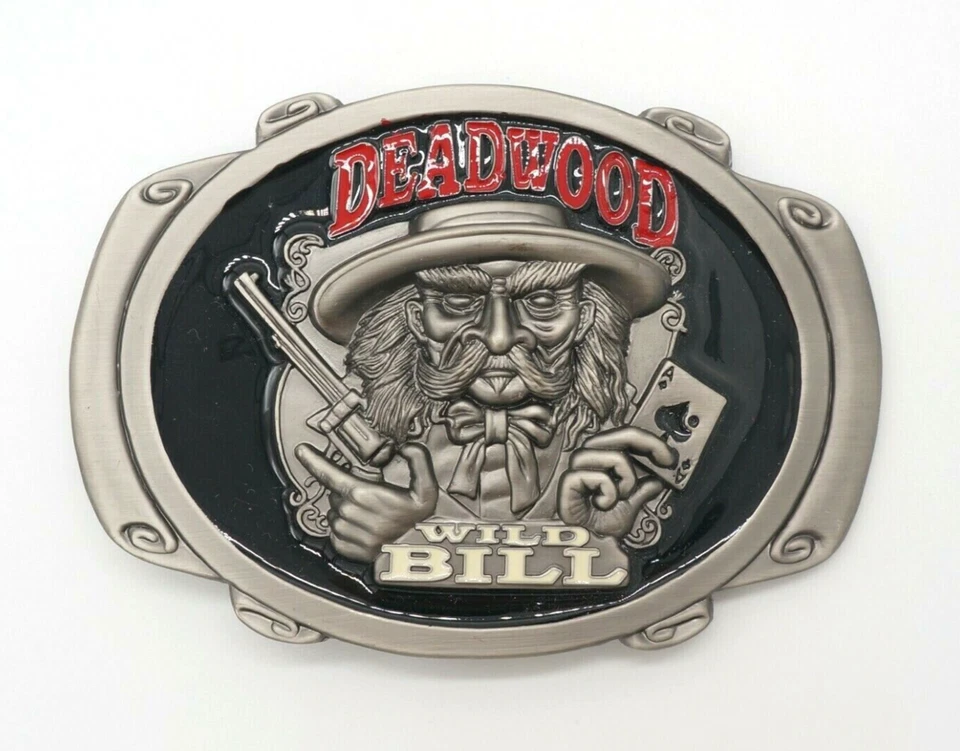 Hebilla de cinturón Deadwood Wild Bill Hickok | Hebilla vintage de plata occidental americana Foto 1 de 2