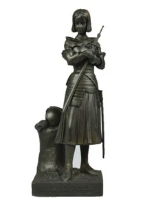 JEANNE D ARC BRONZE NOIR STATUE SCULPTURE - Imagen 1 de 2