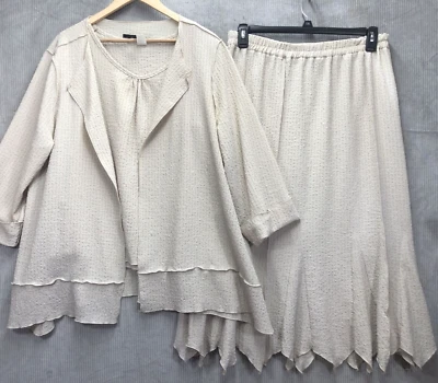 Conjunto de falda vintage Connie’s Moon Light 3 piezas talla grande crema pañuelo dobladillo Foto 1 de 4