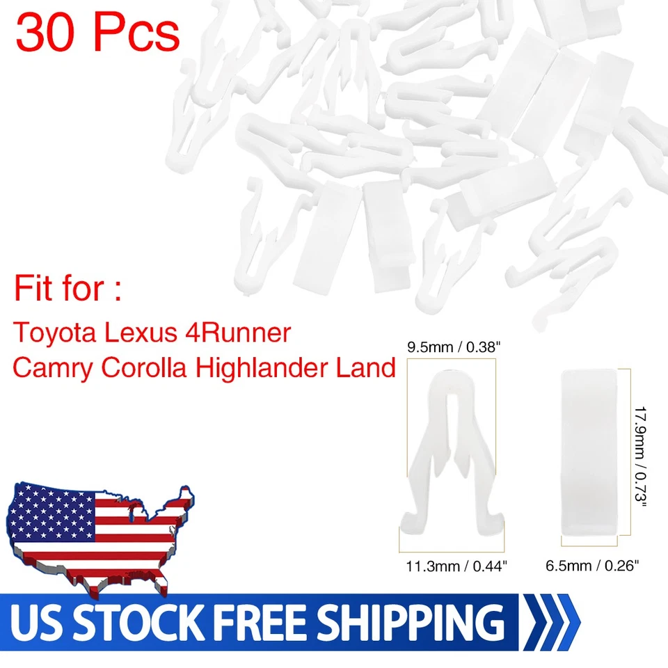 Clip de bisel de interruptor de coche de nailon de plástico blanco 30 piezas para Toyota para Lexus 90467-10203 Foto 1 de 4
