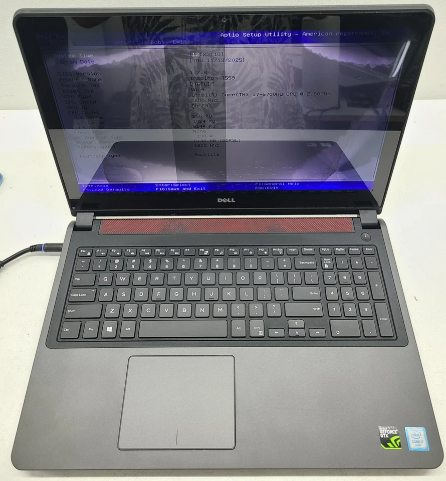 Dell Inspiron 15 7559 Laptop Intel i7-6700HQ 8GB Ram NO HD/OS/BATT (FL) - Image 1 of 4