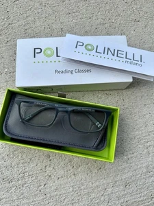 Polinelli Brille Blue Light Blocking Technology P101 +,50 Anthrazit auf Grau - Bild 1 von 5