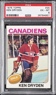 1975 TOPPS #35 KEN DRYDEN PSA 6 - Image 1 of 2