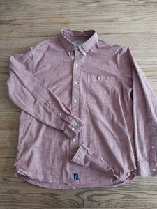 LL Bean Chambray Shirt Pale Pink Traditional Fit Stretch Button Down Mens Sz M - Picture 1 of 6