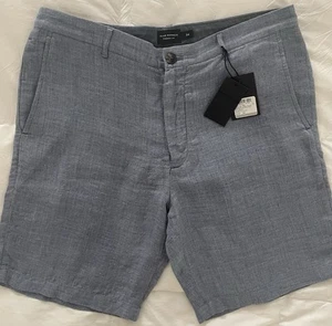 NWT Club Monaco Maddox Linen Shorts Blue - Size 34 - Picture 1 of 6