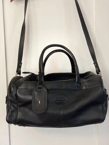 Bolso de viaje/gimnasio de cuero negro - Imagen 1 de 7