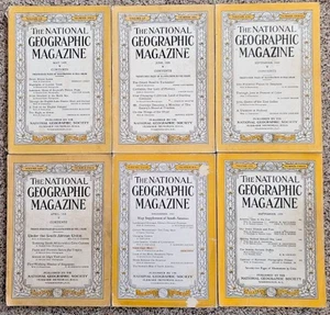 LOT OF 6 NATIONAL GEOGRAPHICS FROM 1920’S, 1930’S, AND 1950! - Picture 1 of 9