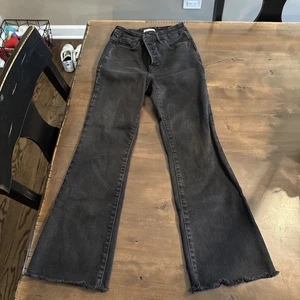 Good American Womens Size 2/26 Button Fly Black Jeans Denim Mom Jeans - Picture 1 of 9