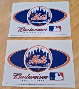 2002 NY METS BUDWEISER OFFICIAL BEER DECALS - 2- NEW - Picture 1 of 2