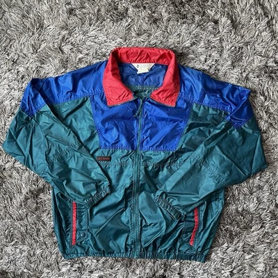 Vtg Columbia Size XL Green Color Block Quarter Zip Windbreaker Jacket Active 90s - Image 1 of 4
