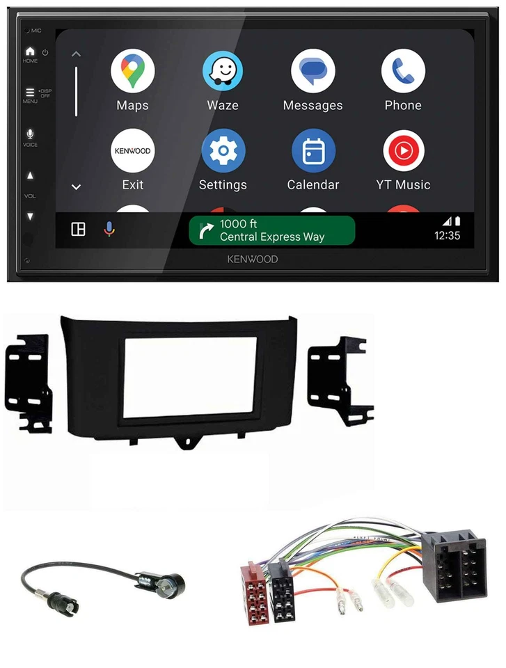 Kenwood DAB Bluetooth USB MP3 2DIN Autoradio für Smart ForTwo 10-15 ISO Profiver - Bild 1 von 4