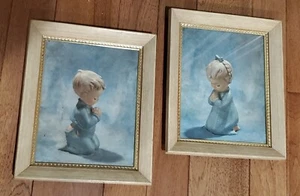 VINTAGE 1950er JAHRE "EIN KINDERGEBET" KUNSTDRUCKE KINDERZIMMER gerahmt 10" x 12" - Bild 1 von 4