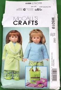 M5019 McCalls 18" Doll Clothes & Accessory Sewing Pattern - Picture 1 of 2