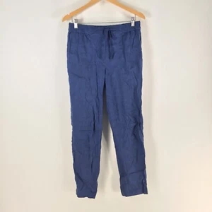 Sportscraft pants womens 10 linen blend jogger blue tapered stretch 112057 - Picture 1 of 11