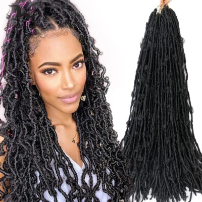 Farfalla Locs trecce all'uncinetto dea sintetica finte locs estensioni capelli all'uncinetto - Immagine 1 di 4