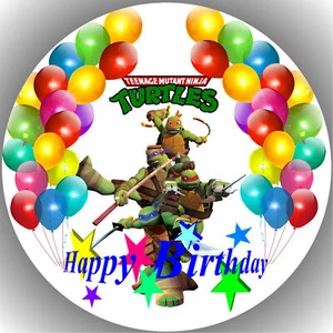 Tortenaufleger Geburtstag Party Tortenbild Fondant - Oblate Turtles P17 - Bild 1 von 1