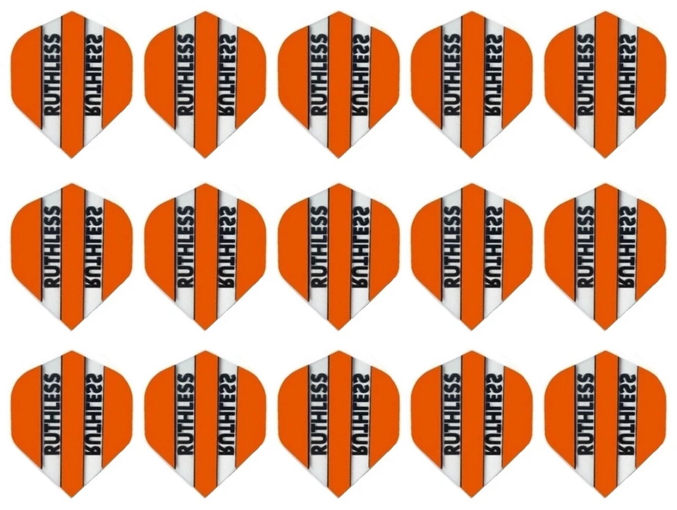 5 Sets Ruthless Standard 100 Micron Dart Flights - Ships w/ Tracking - Orange