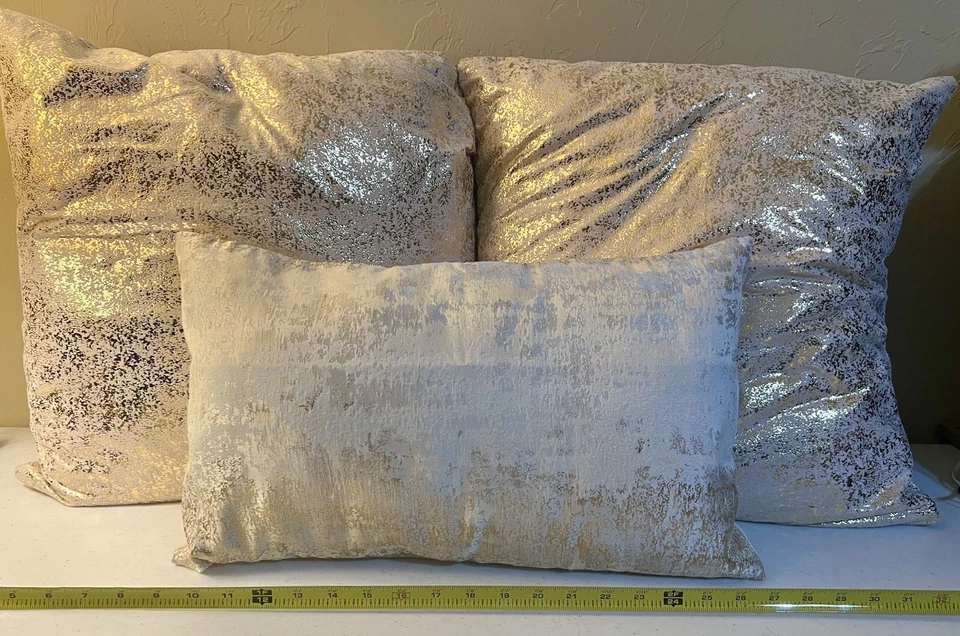 Almohadas Champagne 18x18, Fundas de Almohada Dorado y Blanco,Juego de 2 Brillo 18x10 Foto 1 de 4