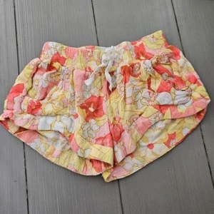 Billabong Little Girls XS Floral Shorts Pink White Yellow Red Hawaiian Flower - Picture 1 of 4