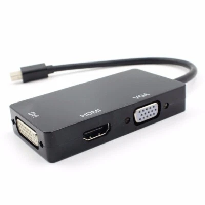 3 In 1 Thunderbolt Mini DisplayPort DP To HDMI DVI VGA Adapter Cable Cord - Image 1 of 4
