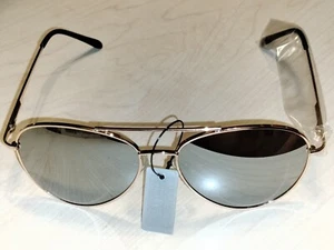 GAFAS DE SOL ESTILO AVIADOR espejo de humo de diseño marcos dorados para hombre mujer nuevas - Imagen 1 de 4