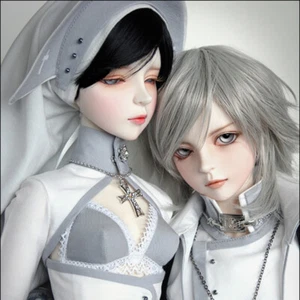 1/3 BJD Puppe Komplettset Junge Harzkugel Gelenk Körper Augen Gesicht Make-up Perücke Haar Geschenk - Bild 1 von 5