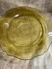 Federal Glass Dinner Plate Patrician Spoke Amber Yellow 5-sided Depression Era